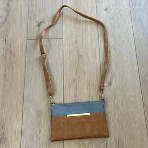 Caroline Hill Blue & Brown Crossbody Purse